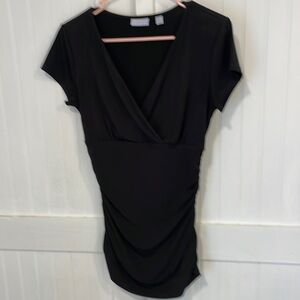 NEW York &  Company stretch V-neck, black mini dress size S